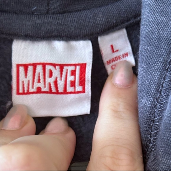 Marvel Licensed Hoodie Spider-Man in Heathered Navy Unisex Large - Picture 3 of 5